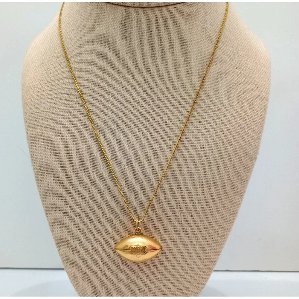 Vintage‎ Football Pendant Necklace JMF 1/20 Gold Filled